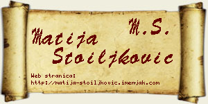 Matija Stoiljković vizit kartica